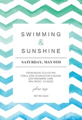 Watercolor Waves - Invitación Para Pool Party